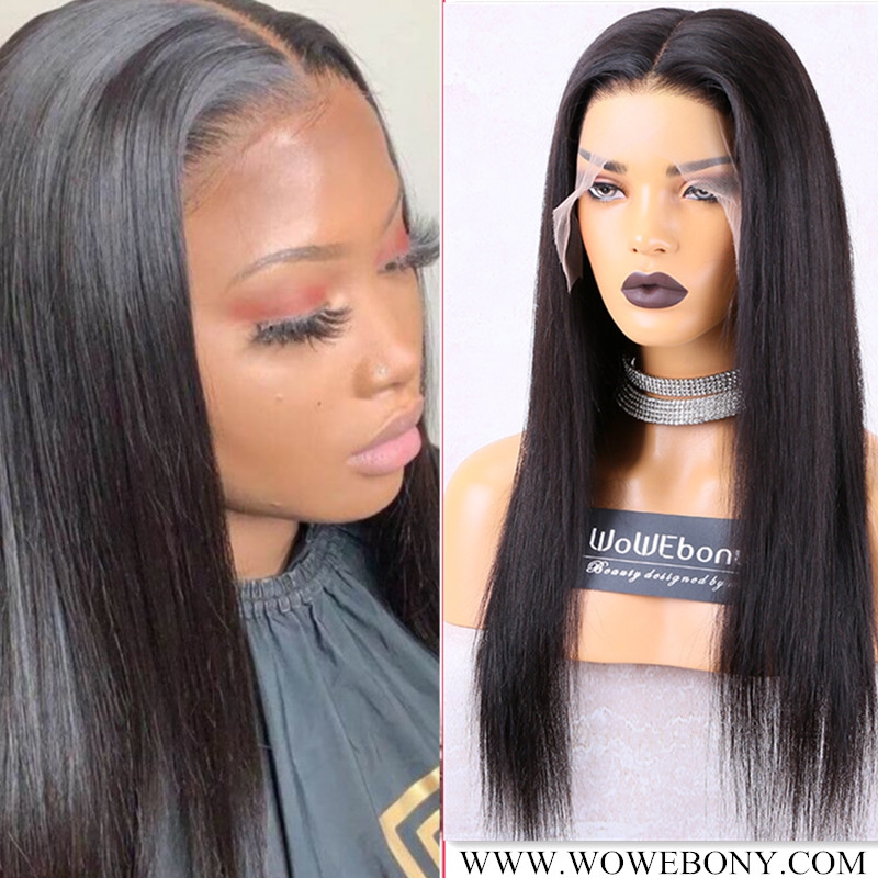 WoWEbony Invisible HD Transparent Indian Remy Silky Straight HD Lace ...