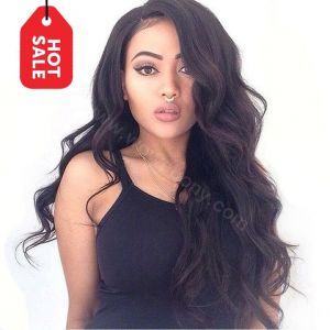 WoWEbony Indian Remy Human Hair Natural Straight Pre-plucked, Pre-Bleached Gluless 360 Lace Wigs [360NS03]