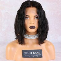 WoWEbony Short Bob Glueless Full Lace  Wig or Lace Frontal Wigs Real Human Hair Body Wave [FLW43]