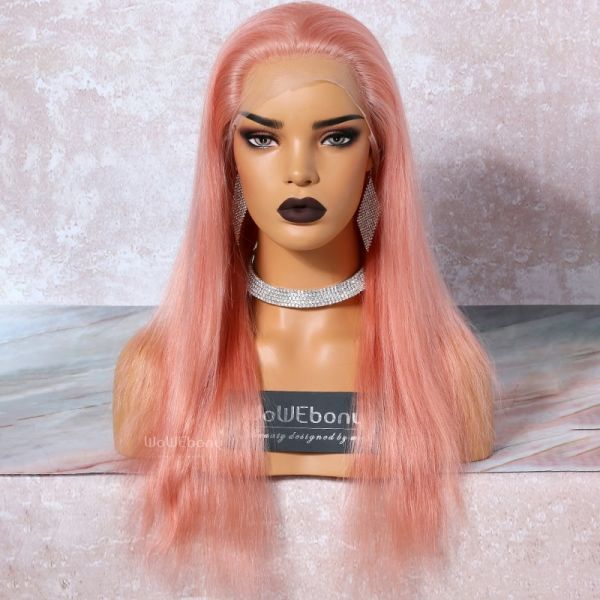 Natural Straight Hair in Light Pink