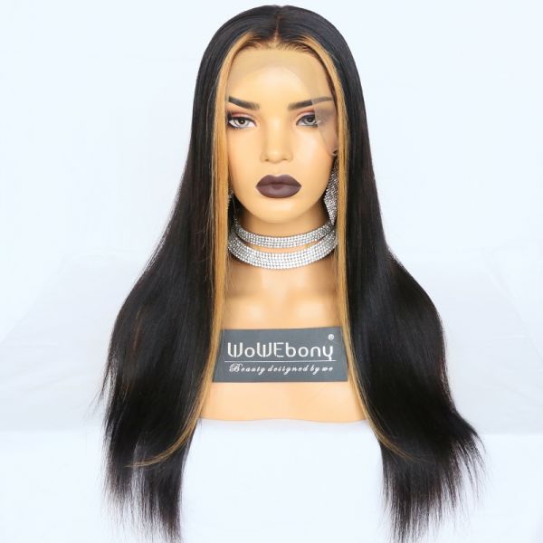 WoWEbony Peruvian Virgin Real Human Hair Full Lace Wig Balayage