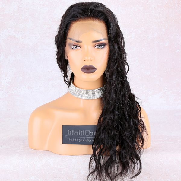 WowEbony Brazilian Virgin Human Hair Loose Curly Lace Front Wigs