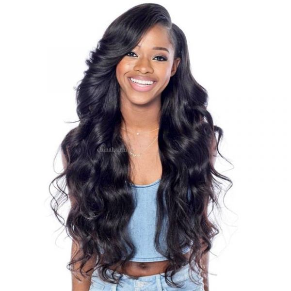 WowEbony Pre plucked Hairline Glueless Full Lace Wigs Indian Remy Hair Big Body Wave FLW055