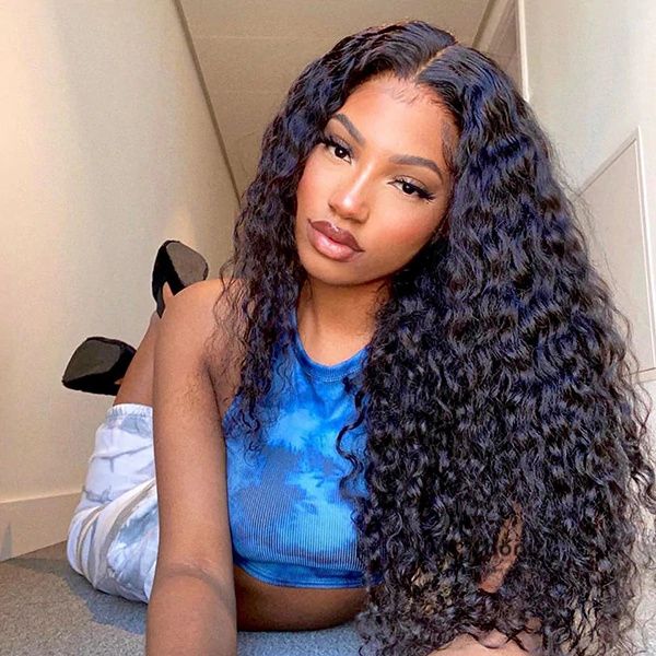 WoWEbony Indian Remy Real Human Hair Pre-plucked, Pre-bleached Nice Loose  Curl Glueless 360 Lace Wigs [360LC02]