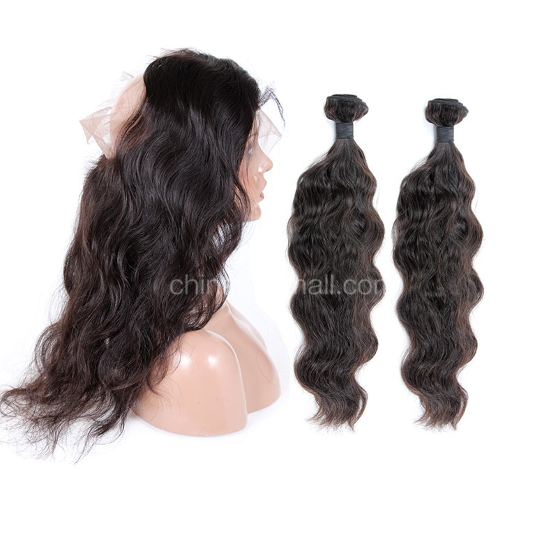 WoWEbony Indian Remy Human Hair Natural Straight Pre-plucked, Pre-Bleached Gluless 360 Lace Wigs [360NS03]