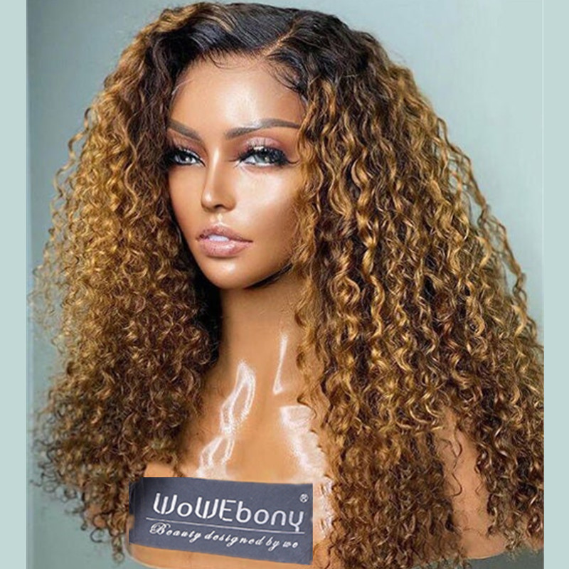 WoWEbony Human Hair Loose Curly Lace Front Wigs [LFW056]