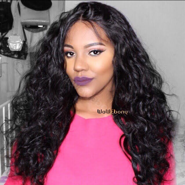 WowEbony Pre-Plucked Super Wavy 360 Lace Wigs 150% density, Indian Remy ...